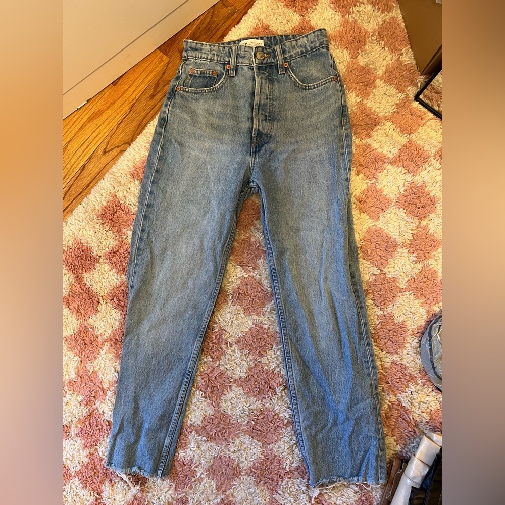 Classic Vintage Style High Waisted Blue Denim Jeans